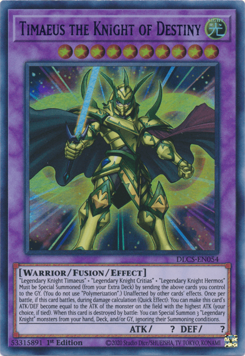 Timaeus the Knight of Destiny (Blue) [DLCS-EN054] Ultra Rare - Josh's Cards