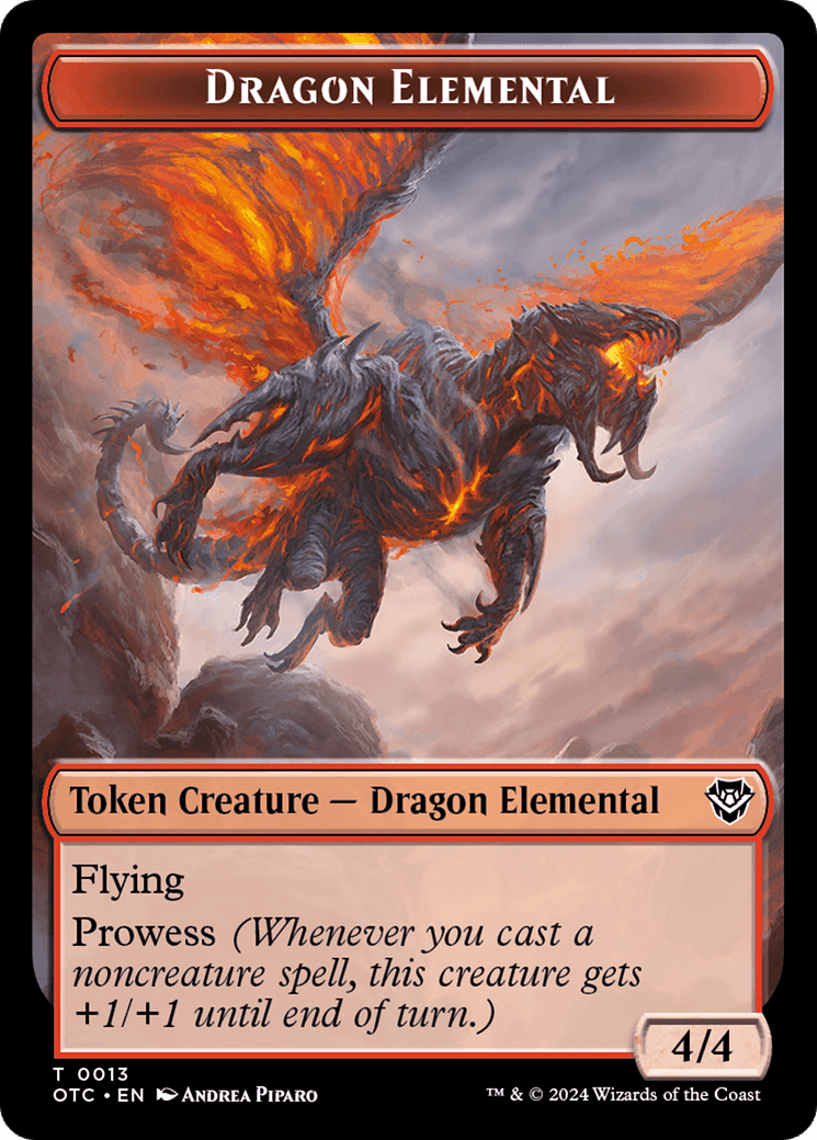 Dragon Elemental // Treasure Double-Sided Token [Outlaws of Thunder Junction Commander Tokens] - Josh's Cards