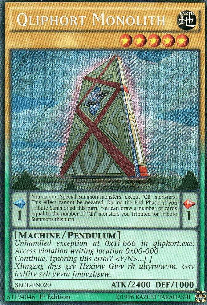 Qliphort Monolith [SECE-EN020] Secret Rare - Josh's Cards