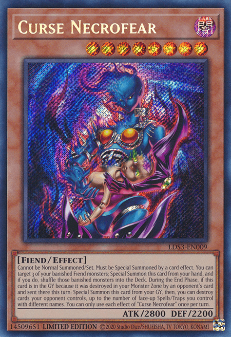 Curse Necrofear [LDS3-EN009] Secret Rare - Josh's Cards