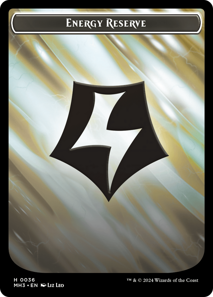 Spirit (0008) // Energy Reserve Double-Sided Token [Modern Horizons 3 Tokens]