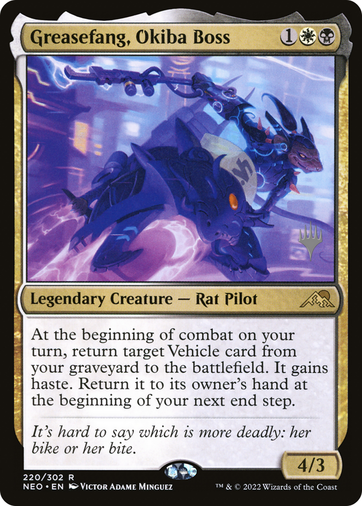 Greasefang, Okiba Boss (PPNEO-220) - Kamigawa: Neon Dynasty Promos Foil