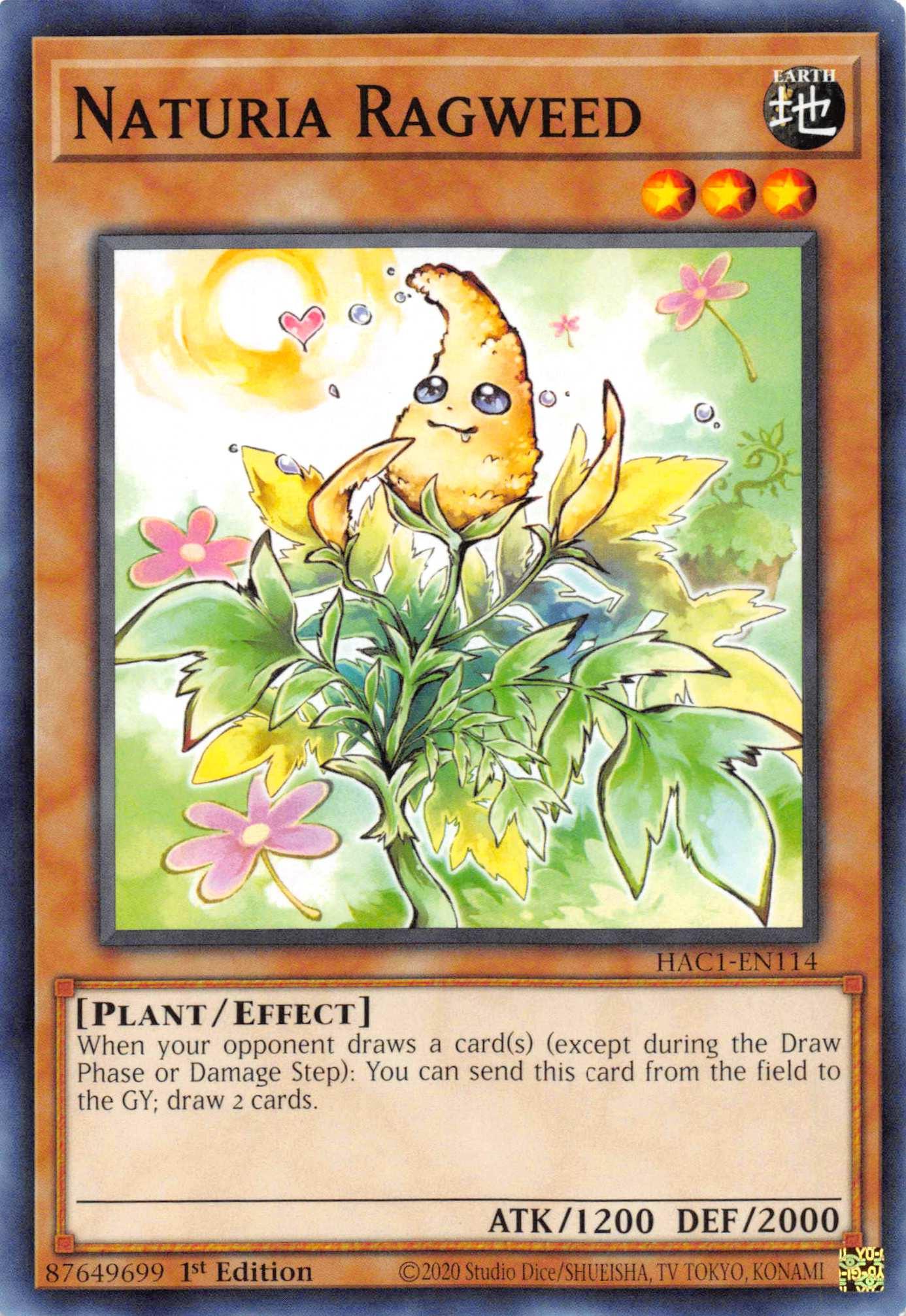 Naturia Ragweed (Duel Terminal) [HAC1-EN114] Parallel Rare - Josh's Cards