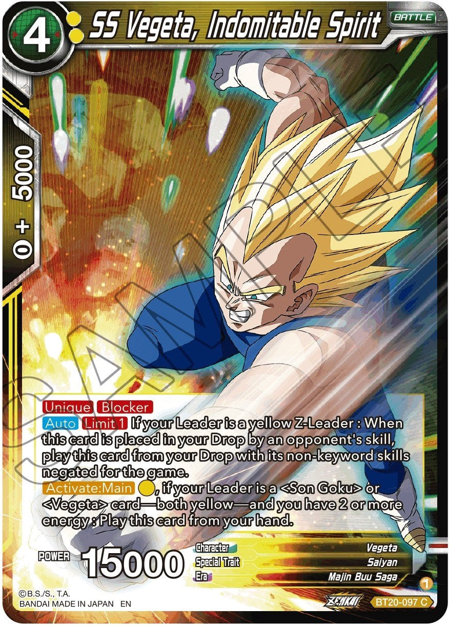 SS Vegeta, Indomitable Spirit (BT20-097) [Power Absorbed] Parallel Foil