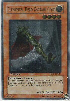 Elemental Hero Captain Gold [FOTB-EN014] Ultimate Rare - Josh's Cards