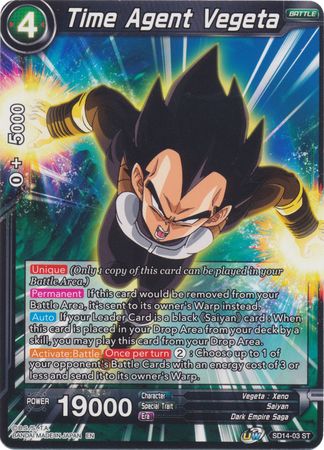 Time Agent Vegeta (Starter Deck - Saiyan Wonder) (SD14-03) [Rise of the Unison Warrior] Parallel Foil