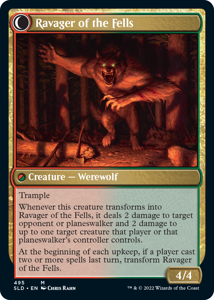 Huntmaster of the Fells // Ravager of the Fells (SLD-495) - Secret Lair Drop: (Double Faced Transform) Foil
