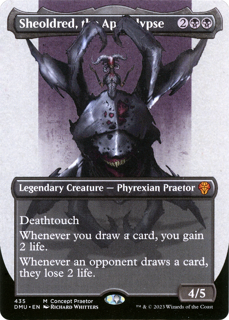 Sheoldred, the Apocalypse (ONE-435) - Dominaria United (Borderless) Foil