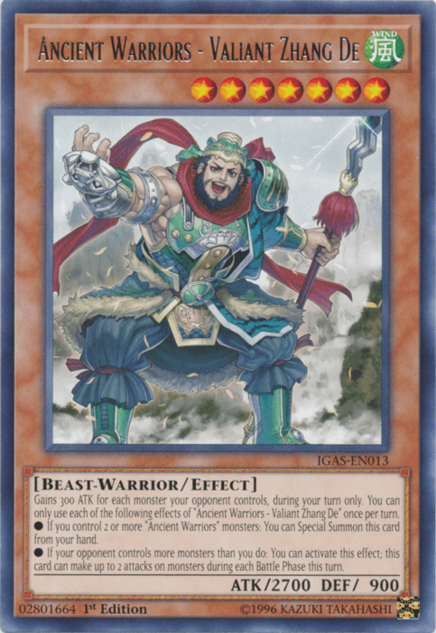 Ancient Warriors - Valiant Zhang De [IGAS-EN013] Rare - Josh's Cards