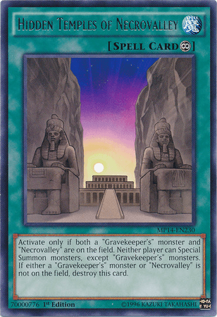 Hidden Temples of Necrovalley [MP14-EN230] Rare - Josh's Cards