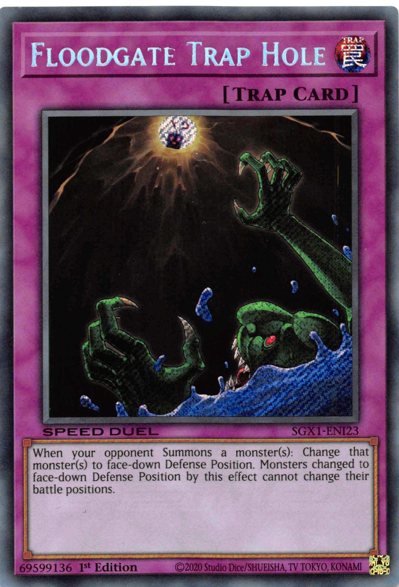 Floodgate Trap Hole [SGX1-ENI23] Secret Rare - Josh's Cards
