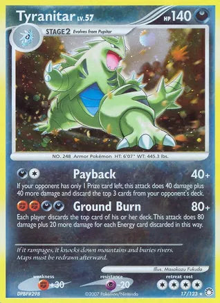 Pokemon: Tyranitar Mysterious Treasures 17/123 - Light Play