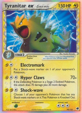 Tyranitar ex (Delta Species) 099/101 - Dragon Frontiers Holofoil