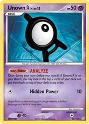 Unown [A] 065/130 - Diamond and Pearl Reverse Holofoil