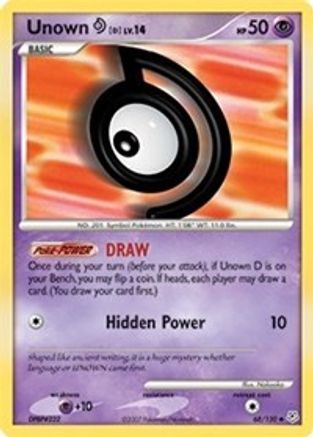 Unown [D] 068/130 - Diamond and Pearl Reverse Holofoil