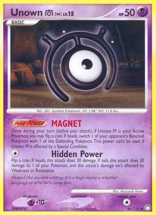 Unown [M] 066/123 - Mysterious Treasures Reverse Holofoil