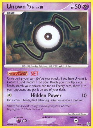 Unown [S] 039/132 - Secret Wonders Reverse Holofoil