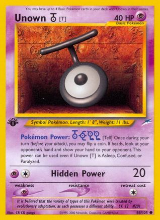 Unown [T] 088/105 - Neo Destiny 1st Edition