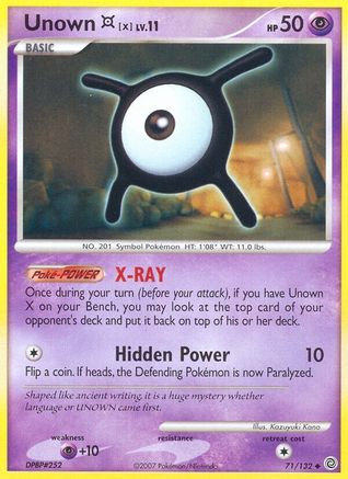 Unown [X] 071/132 - Secret Wonders Reverse Holofoil