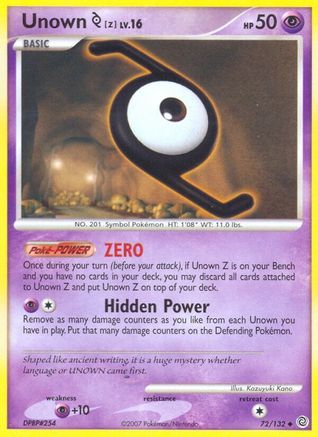 Unown [Z] 072/132 - Secret Wonders Reverse Holofoil