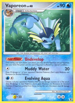Vaporeon 034/111 - Rising Rivals Reverse Holofoil