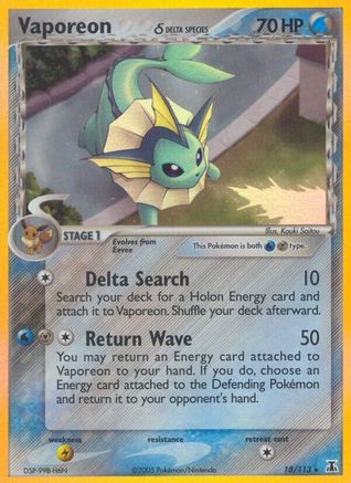 Vaporeon (Delta Species) 018/113 - Delta Species Reverse Holofoil