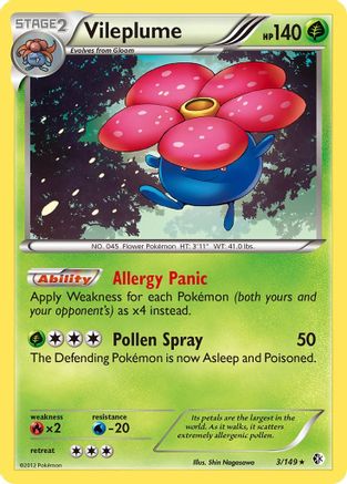 Vileplume 003/149 - Boundaries Crossed Holofoil