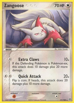 Zangoose 021 - Emerald - Reverse Holofoil