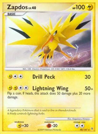 Pokemon: Zadpos Reverse Holo Supreme Victors 48/147 - Light Play