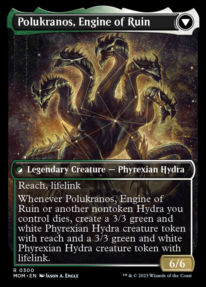 Polukranos Reborn // Polukranos, Engine of Ruin (MOM-300) - March of the Machine: (Showcase) Foil