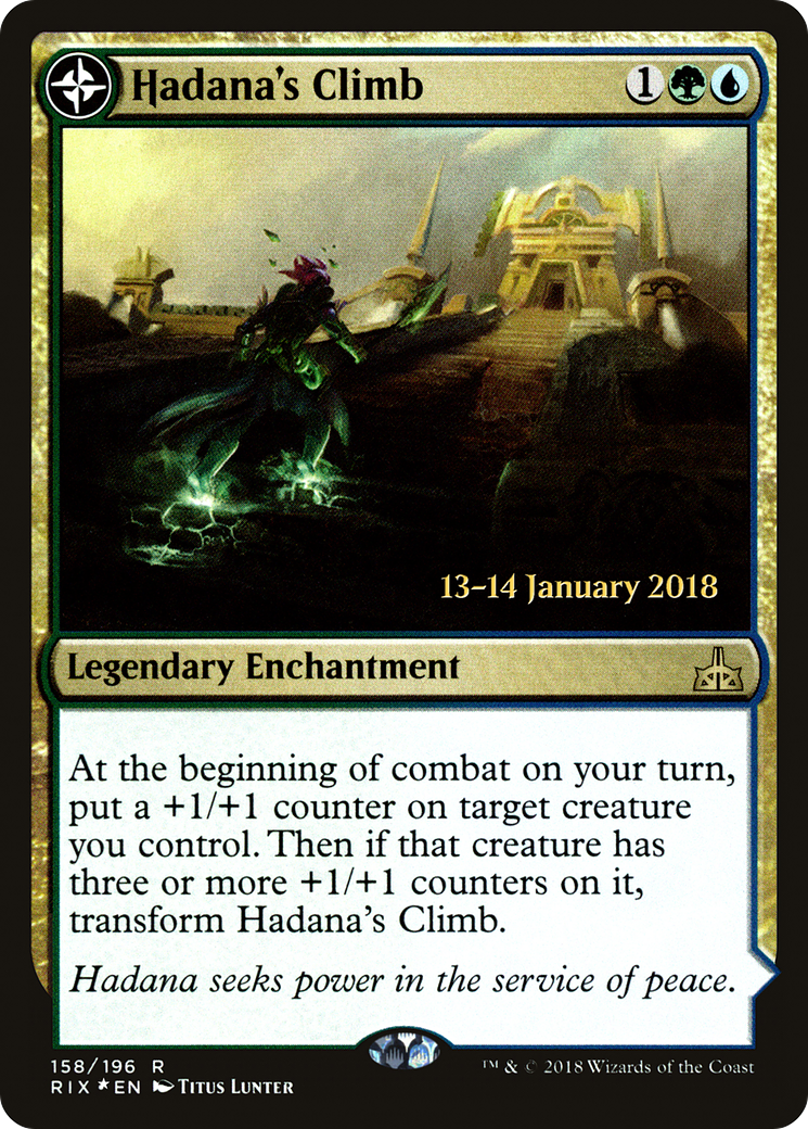 Hadana's Climb // Winged Temple of Orazca (PRE-158S) - Rivals of Ixalan Promos: (compasslanddfc) Foil