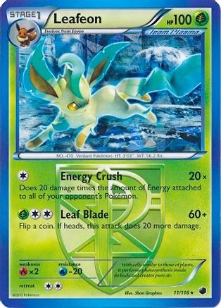 Leafeon (BW Plasma Freeze) 011/116 - Deck Exclusives Holofoil