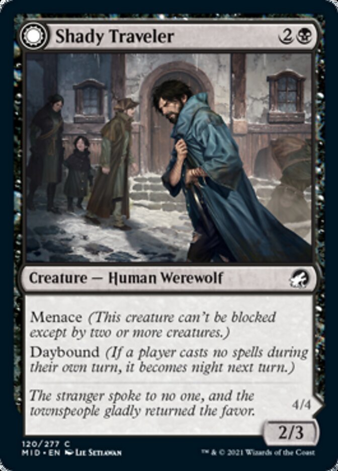 Shady Traveler // Stalking Predator (MID-120) - Innistrad: Midnight Hunt: (Double Faced Transform) Foil