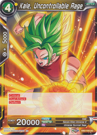Kale, Uncontrollable Rage (DB2-102) [Divine Multiverse] Parallel Foil