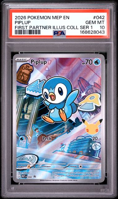 Piplup First Partner Illustration Collection Mega Evolution Promo 042 PSA 10