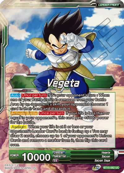 Vegeta // Vegeta, Destined Confrontation (BT15-062) [Saiyan Showdown] Parallel Foil