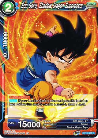Son Goku, Shadow Dragon Suppressor (BT11-051) [Vermilion Bloodline 2nd Edition] Parallel Foil
