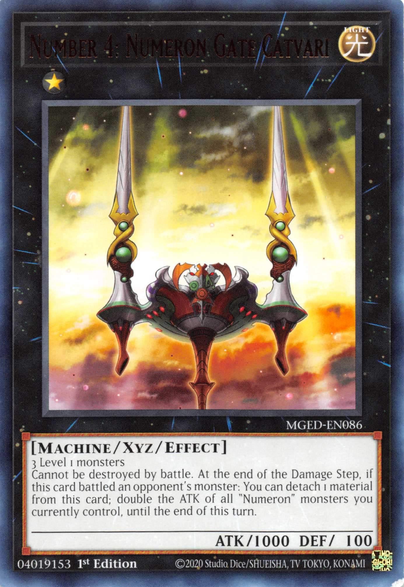 Number 4: Numeron Gate Catvari [MGED-EN086] Rare - Josh's Cards