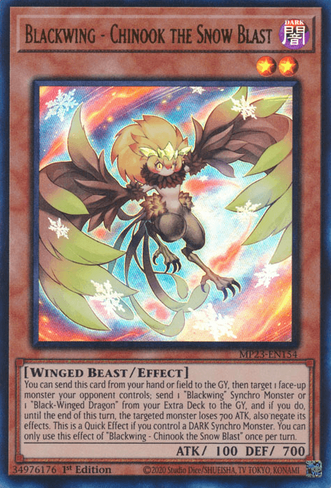 Blackwing - Chinook the Snow Blast [MP23-EN154] Ultra Rare - Josh's Cards