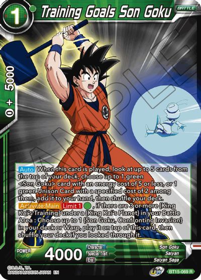 Training Goals Son Goku (BT15-069) [Saiyan Showdown] Parallel Foil