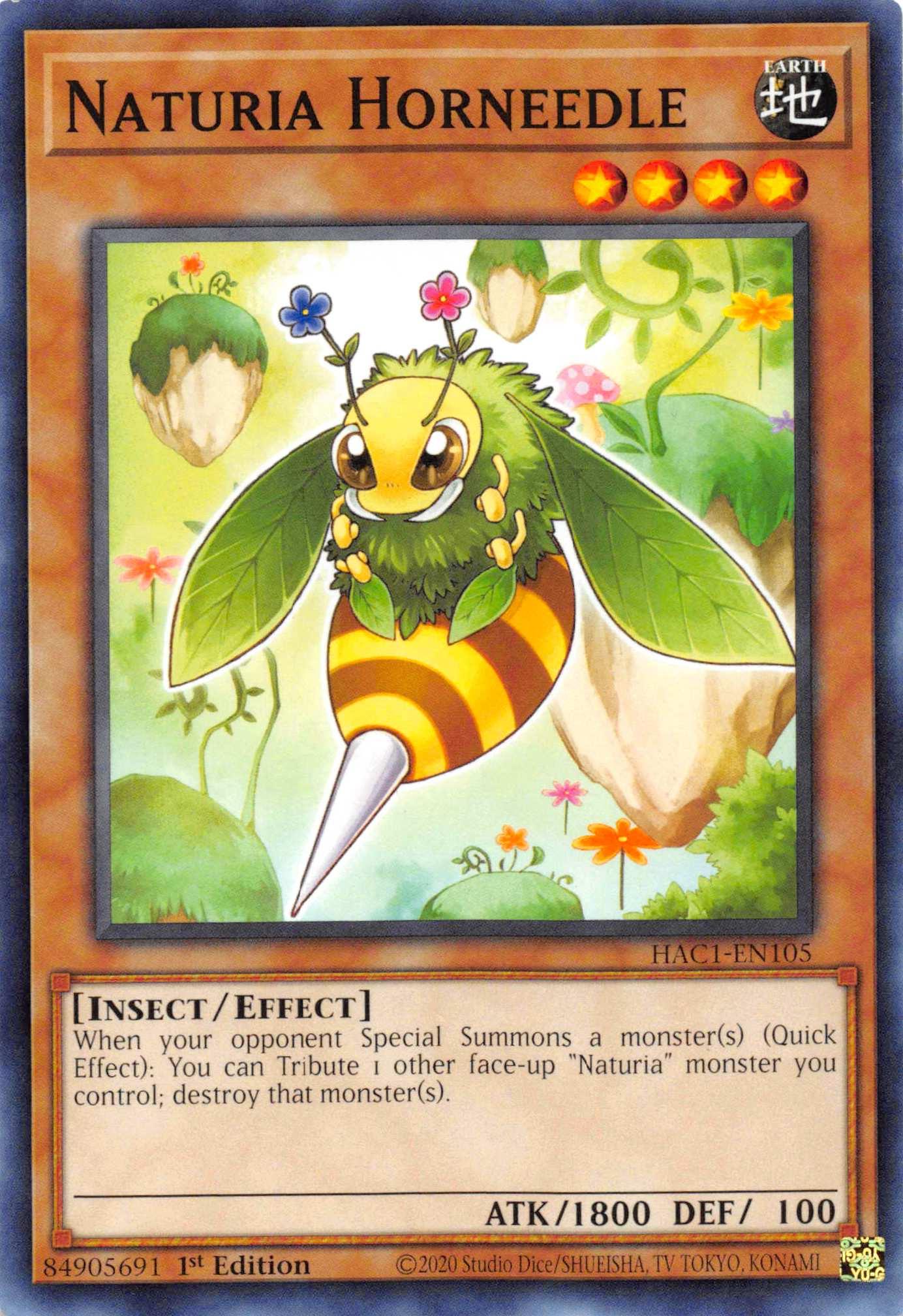 Naturia Horneedle (Duel Terminal) [HAC1-EN105] Parallel Rare - Josh's Cards