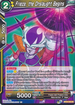 Frieza, the Onslaught Begins (BT12-102) [Vicious Rejuvenation] Parallel Foil