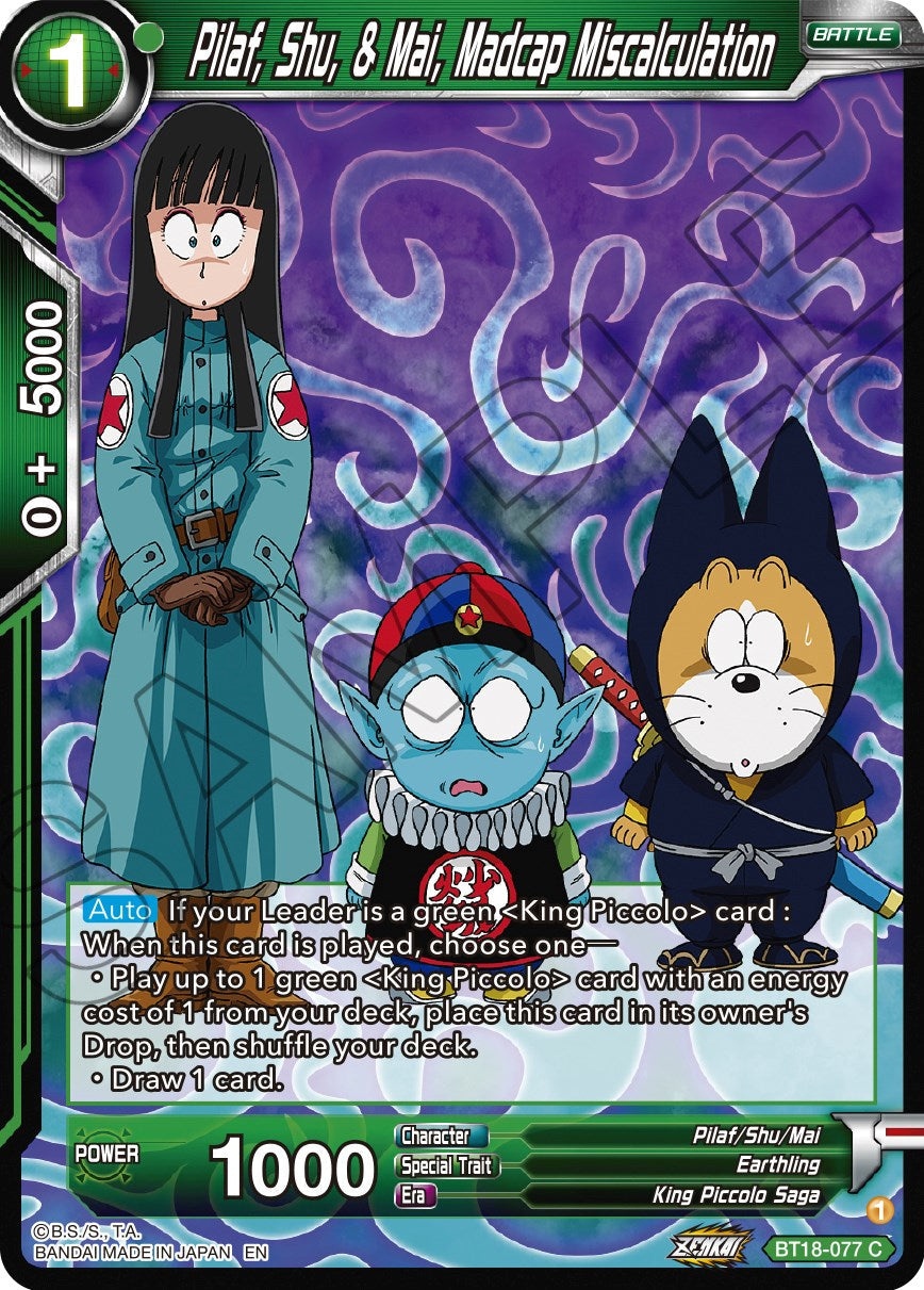 Pilaf, Shu, & Mai, Madcap Miscalculation (BT18-077) [Dawn of the Z-Legends] Parallel Foil