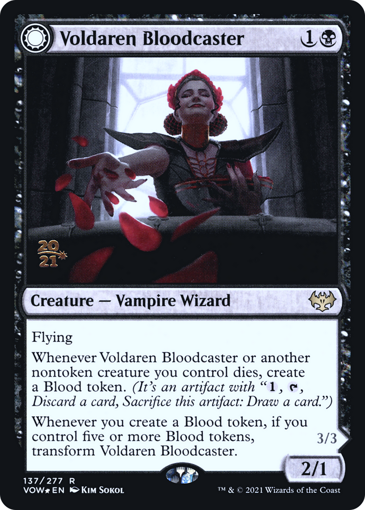 Voldaren Bloodcaster // Bloodbat Summoner (PRE-137S) - Innistrad: Crimson Vow Promos: (Double Faced Transform) Foil