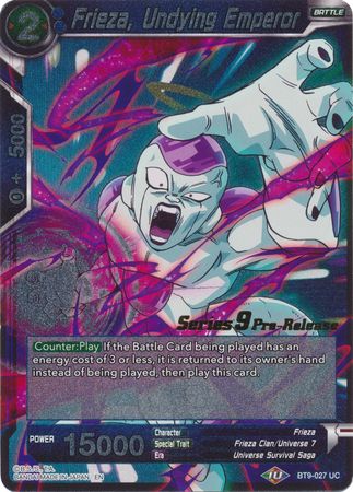 Frieza, Undying Emperor (BT9-027) [Universal Onslaught Prerelease Promos] Parallel Foil