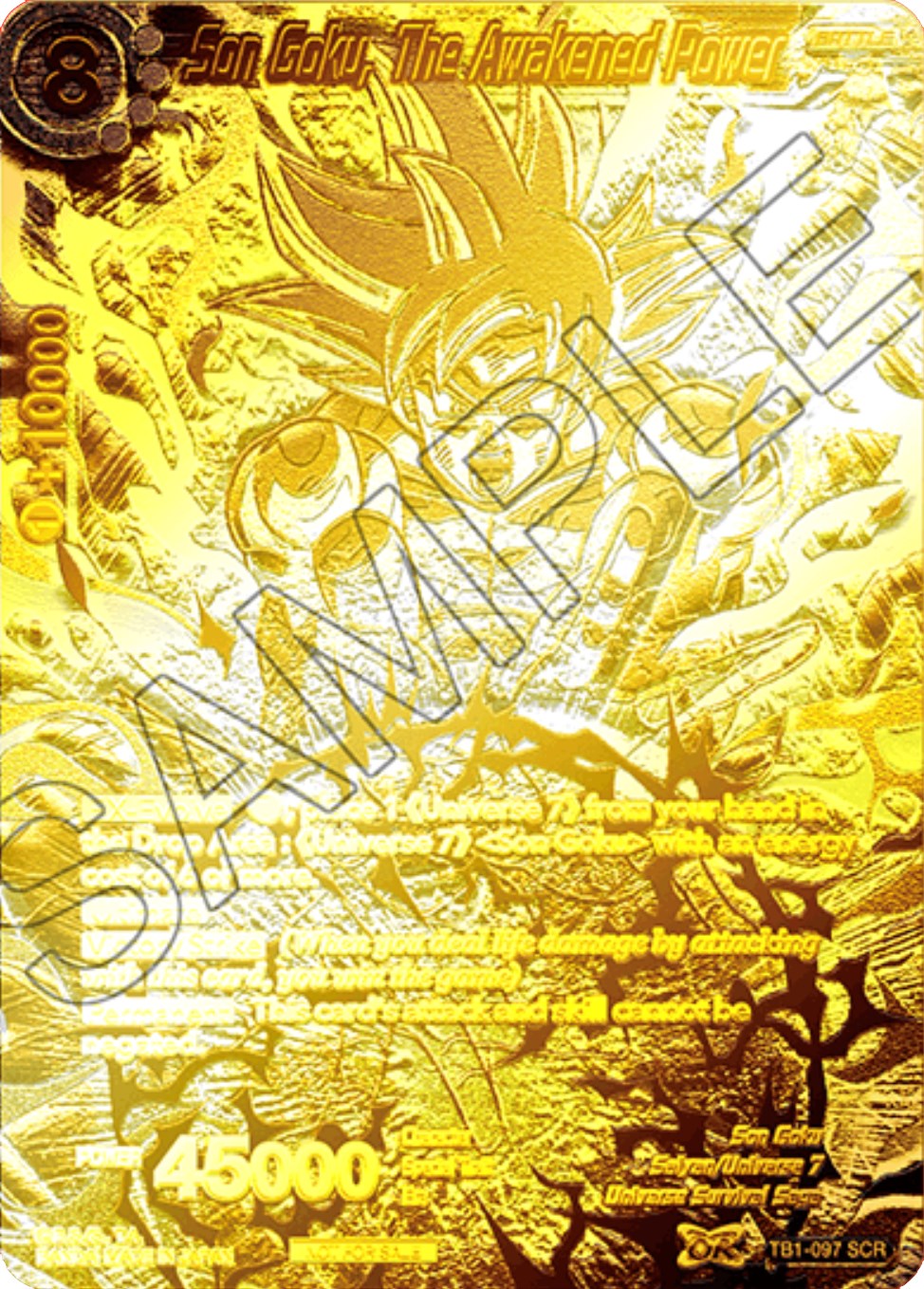 Son Goku, The Awakened Power (2021 World Championship) (Metal Gold Foil) (TB1-097) [Tournament Promotion Cards] Parallel Foil