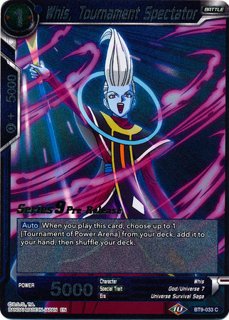 Whis, Tournament Spectator (BT9-033) [Universal Onslaught Prerelease Promos] Parallel Foil