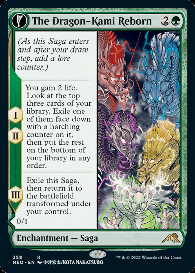 The Dragon-Kami Reborn // Dragon-Kami's Egg (NEO-358) - Kamigawa: Neon Dynasty: (Showcase, fandfc) Foil