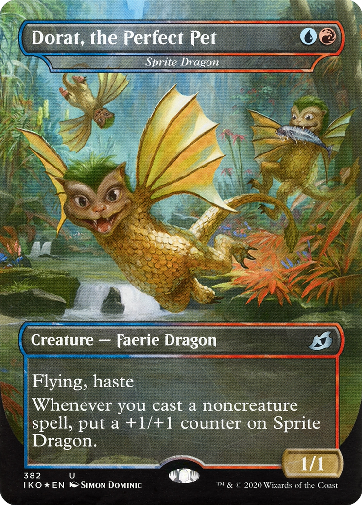 Sprite Dragon (IKO-382) - Ikoria: Lair of Behemoths / Dorat, the Perfect Pet (Borderless)