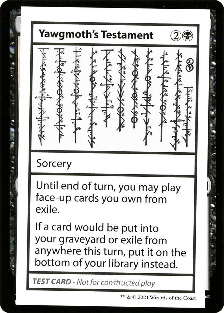 Yawgmoth's Testament (CMB1-052) - Mystery Booster Playtest Cards 2021